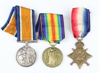 A 1914-15 Star to 2035 Pte. W Bower West Riding Regt., a British War medal to 176533 Sapper A Martin Royal Engineers and a British War medal to 206304 Pte. E Smith Labour Corps 