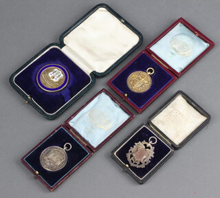 Of footballing interest a collection of medals to Jack Gregory (who played for Queens Park Rangers 1912 - 1923 returning to them after WWI) including a  silver gilt and enamel football medallion marked 17th Middlesex XBEF Private J Gregory  a Winner of Second Division Football Tournament 1916-1917, an Acton Borough silver gilt School Attendance medal, a silver School Attendance medal and a silver sports medal 