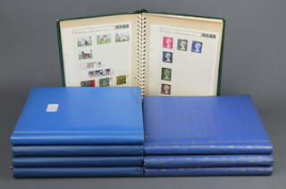 Eight ring bound albums of mint and used world stamps including GB, France, Africa, USA, Australia, Canada, West Indies, mostly used