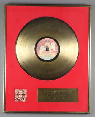 Led Zeppelin, a framed gold disc from Warner-Pioneer Japan, congratulating Swan Song Records in "On The Superlative Album Physical Graffiti  1976"