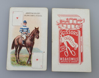 Wills overseas cigarette cards - Jockeys and Owners Colours with playing card inset, Scissors Issue (1914) a complete set of 53 