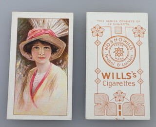 Wills overseas cigarette cards - Beauties Picture Hats (1914 W.144) Star, Circle and Leaves Issue, a complete set of 32 