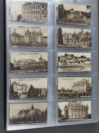 Wills overseas cigarette cards, a binder of complete sets to include Chateaux W.167, Drum Horses W.192 (Green Star), Scene From the Empire, Flags and Ensigns W.66, Actors and Actresses W.32 (flesh tinted), Animals and Birds W.17 (title no text), Nature Studies 