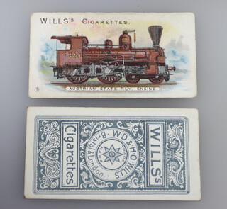 Wills cigarette cards - Locomotives, Engines and Rolling Stock (1901 W.24) a complete set of 50 without I.T.C. claws, together with the further 7 additional alternative subject cards and a duplicate of no.17 without the number 23 on the engine side, a total of 58 cards 