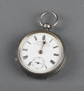 A Victorian silver key wind pocket watch  the dial inscribed H Samuel Manchester "The Accurate" with seconds at 6 o'clock  contained in a 50mm case Chester 