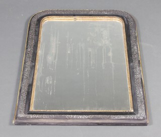 A 19th Century French D shaped over mantel mirror contained in a gilt frame 87cm h x 61cm w 