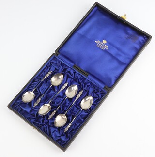 A set of 6 Edwardian silver apostle coffee spoons Birmingham 1906 29 grams 