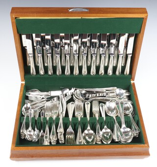 A canteen of silver plated cutlery with beaded decoration for 12 (178) contained in a fitted canteen 