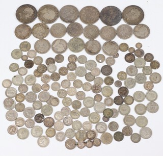 A quantity of 3d's, 6d's shillings and crowns, 512 grams 