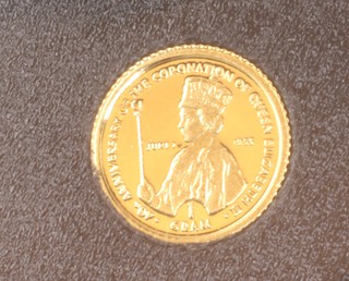 A Gibraltar 1953 1 gram commemorative coin 