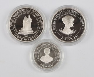 Three silver commemorative crowns, all 1994, 69.3 grams 