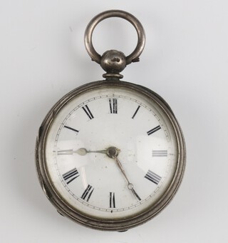 A Victorian silver key wind pocket watch  with bullseye glass London 1865, the movement inscribed Barwise London no.4406, contained in a 45mm case 