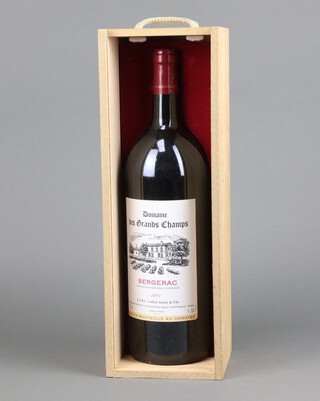 A 1.5 bottle of 2001 Domaine Des Grands Champs Bergerac red wine, boxed 