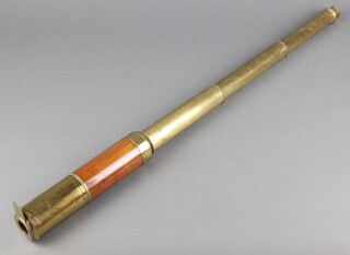 Dolland, a 19th Century 3 draw brass and mahogany night/day telescope 