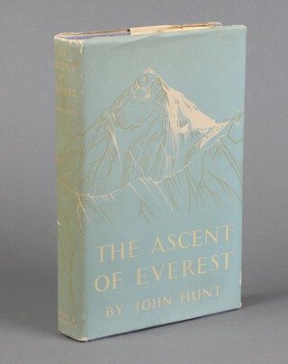 Hunt John - The Ascent of Everest, a first edition 1953, Hodder and Stoughton Ltd London, complete with toned dust cover, 8.vo