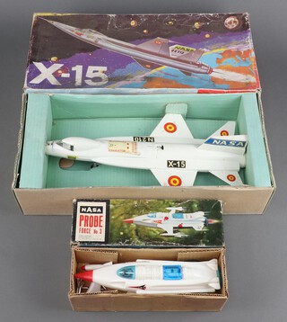 Two mid-Century space rockets, boxed, Nasa Pro Force No.3 (Made in Hong Kong) and The X-15 by Sanchis (Spain) 