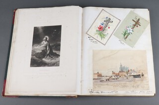 A Victorian scrap album with various sketches 