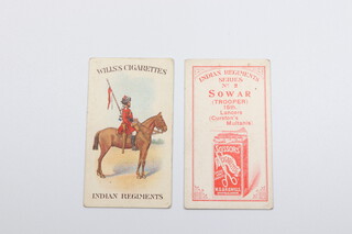 Wills overseas cigarette cards, Indian Regiments (1912) W.239, Scissors Issue, a complete set of 50 and 2 duplicates 