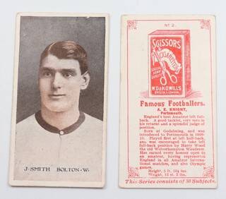 Wills overseas cigarette cards, Famous Footballers (1914) W.205, Scissors Issue, a complete set of 50