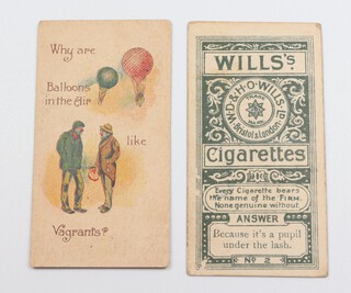 Wills overseas cigarette cards, Conundrums (C1900) W.21, without album clause, redrawn, a complete set of 25 (plus 13 duplicates and 3 extra Why Is This Man Like Berlin) 