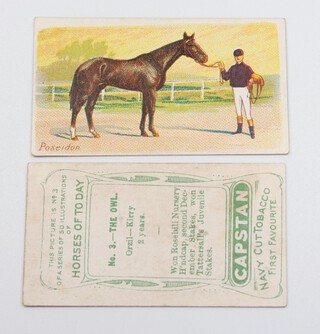 Wills overseas cigarette cards, Horses of Today (1906) W.75, incomplete sets of approx. 105 (includes duplicates) mixed Capstan and Vice Regal issues 