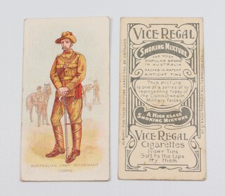 Wills overseas cigarette cards, Types of The Commonwealth Forces (1910) W.107, complete set of 50 (plus 38 duplicates), Vice Regal issue 