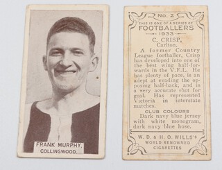 Wills overseas cigarette cards, Footballers (1933) small size, a complete set of 200 