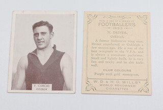 Wills overseas cigarette cards, Footballers (1933) medium size, an incomplete set of 163 