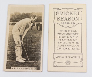 Wills overseas cigarette cards, Cricket Season (1928-1929) W.177, an incomplete set of 40 - missing Iron Monger, A'Beckett, Andrews, Bettington, Hooker, Kellaway, Nothling and Scott 