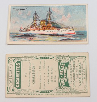 Wills overseas cigarette cards, United States War Ships (1911) W.108, 2 complete sets of 25 Vice Regal and Capstan issues 