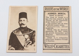 Wills overseas cigarette cards, Rulers of The World (1911) W.320 a complete set of 27 