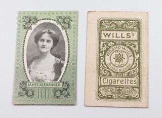 Wills overseas cigarette cards, Actresses - full colour surround (1904) W.119, green scroll back issue, a complete set of 50 in green and a mixed collection of 134 ( inc duplicates ) in brown, buff grey and pink mauve 