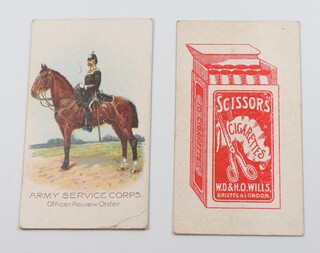 Wills overseas cigarette cards, Britains Army Uniforms (1908) W.196 Scissors issue, a complete set of 50 