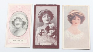 Wills overseas cigarette cards, Actresses, mauve surround (1916) W.118, a complete set of 30, Actresses unicoloured I (1908) W.120 Scissors issue - 2 complete sets of 30, red and purple brown backs, Actresses unicoloured II (1908) W.121  a complete set of 30, together with Beauties and Children (1910) W.147 a complete set of 30 