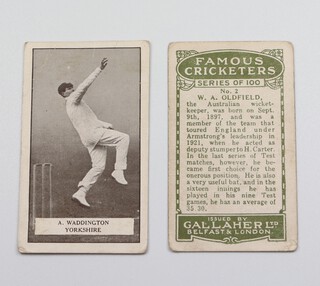 Gallaher Ltd Cigarette Cards, Famous Cricketers (1926), an incomplete set of 40 