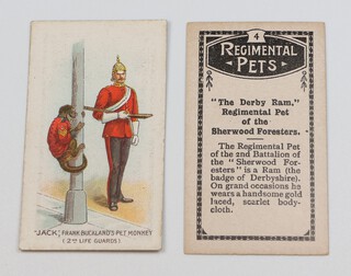 British American Tobacco Cigarette Cards, Regimental Pets (1911), an incomplete set of 31