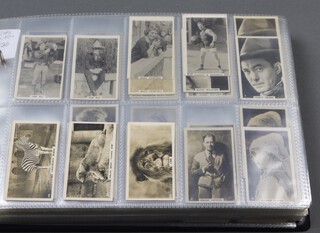 Wills overseas cigarette cards, a binder of complete and incomplete sets to include Zoo, Cinema Stars (Four Aces issue), Cinema Stars (Scissors issue), Arms and Armour (Capstan), Types of The British Army (Vice Regal), Aviation (Capstan), Signalling Series (Capstan, Vice Regal), Australian Wild Flowers (Specialities),  Wild Animals of The World (Celebrated Cigarettes Issue) and Famous Film Stars