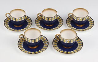 A 1920's 10 piece Royal Worcester coffee service, the base with purple marks and 9 dots  