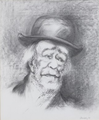 ** Maggi Hambling '81, (British b1945) pencil drawing signed and dated "Vladimir" (portrait of Max Wall) original Newlyn Orion Gallery label 44cm x 36cm **Please Note - Artist's Resale Rights may be payable on this lot