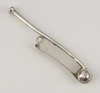 A Sterling silver bosun's call 14cm, 24cm 