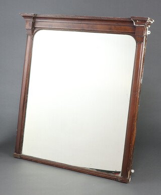 A 19th Century Continental arch shaped over mantel mirror contained in a walnut frame 112cm x 107cm x 11cm 