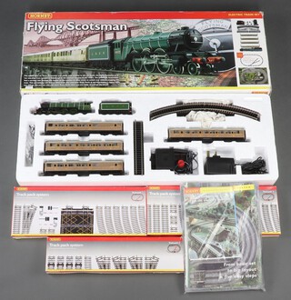 A Hornby R1039 Flying Scotsman train set, boxed together with various track 