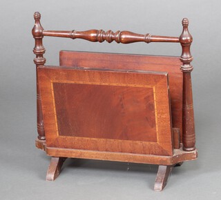 An inlaid mahogany Canterbury 45cm h x 46cm w x 22cm d 