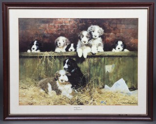 David Shepherd, a coloured print "Muffins Pups" 42cm x 56cm unsigned, together with 1 other "Cottage Companions" signed in pencil, limited edition of 850, 30cm x 35cm