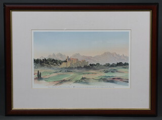 Charles, Prince of Wales, The Phoenix Trust a coloured print "View in the South of France" no.99 22cm x 36cm 