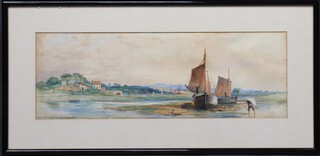 George Whitaker, 19th Century watercolour "The Dart" signed and dated 1863 15cm x 43cm 