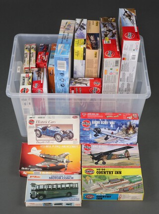 A quantity of Airfix and other model kits, boxed (all unmade)  contained in a plastic box