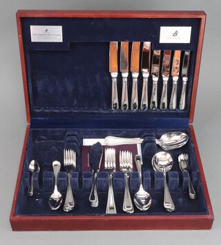 A canteen of beaded steel cutlery for 6 