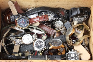 A quantity of gentleman's fashion wristwatches, (mostly not working)