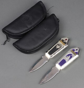 Two novelty Franklin Mint pocket knives